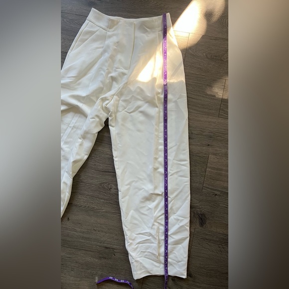 ASOS EDITION pleat front wide leg wedding pant in ivory - Picture 8 of 8